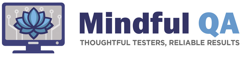 Mindful QA logo (computer with lotus on screen)